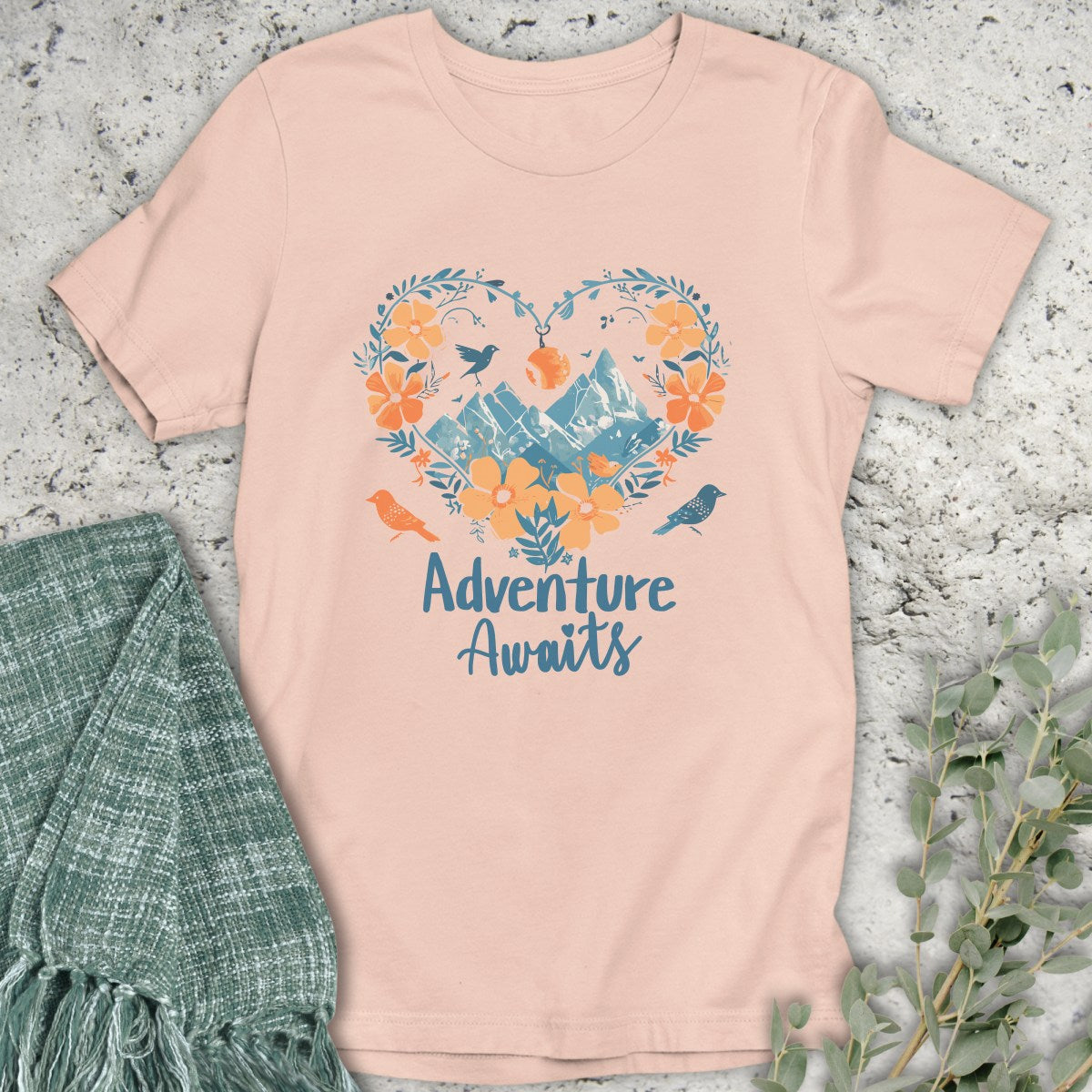 Orange Heart Adventure Awaits T-Shirt