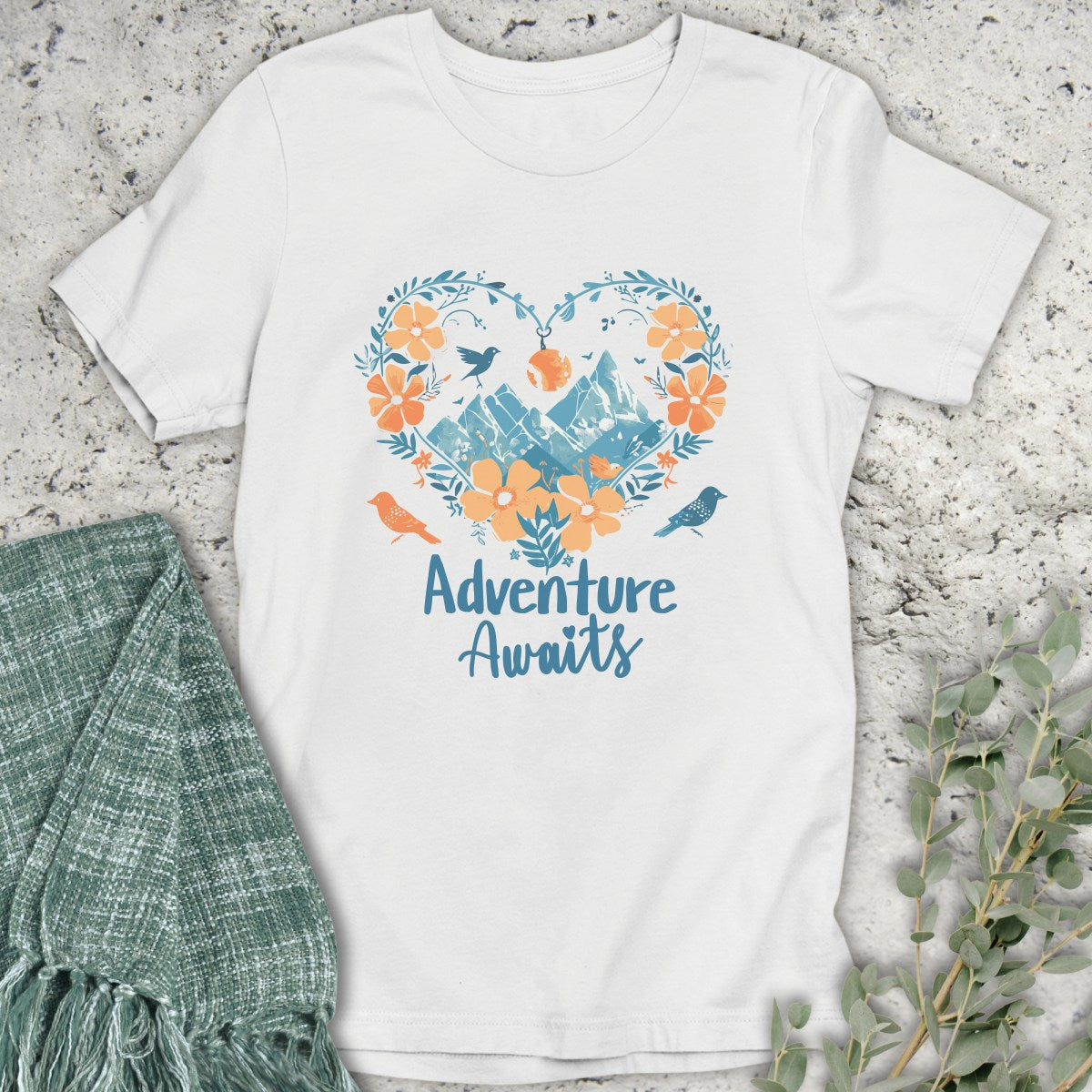 Orange Heart Adventure Awaits T-Shirt
