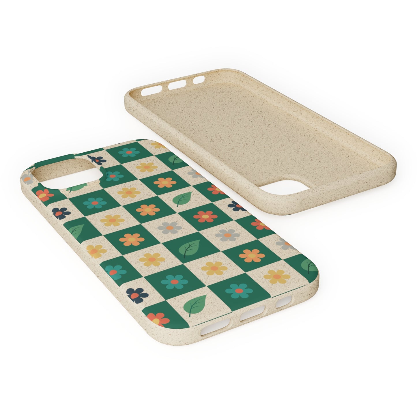 Leaf and Flower Checkerboard Bio Case