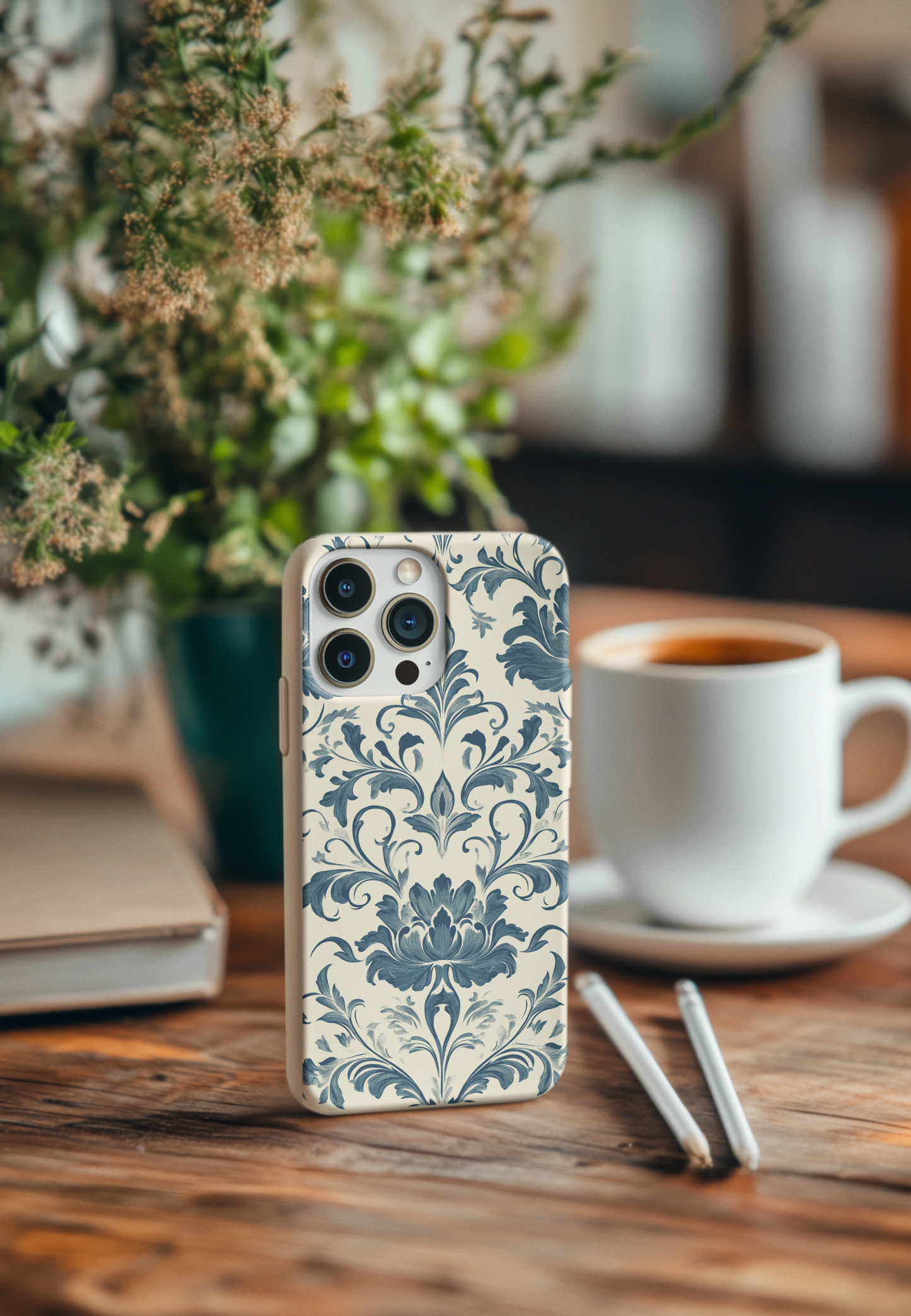 Blue Toile 4 Bio Case