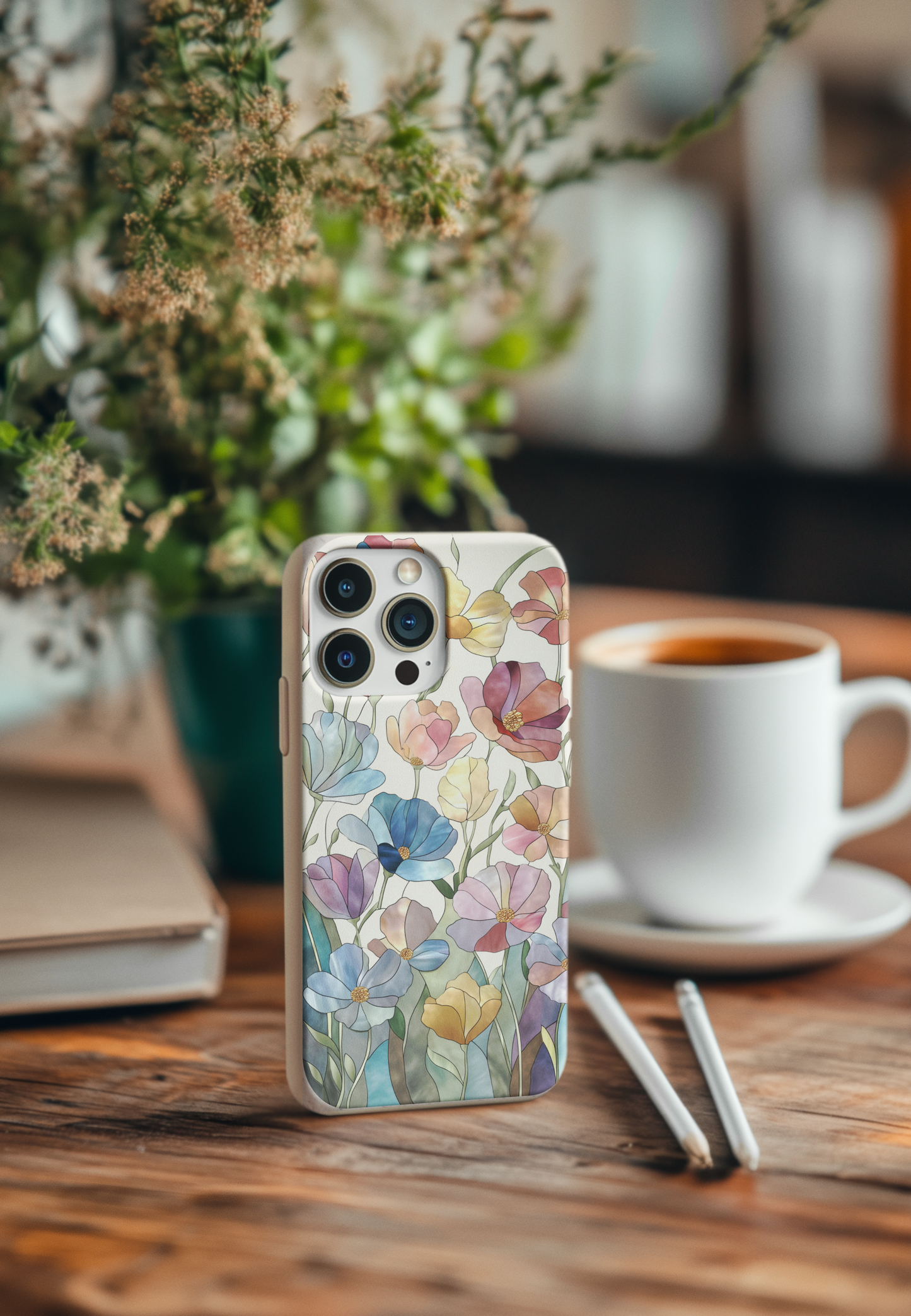 Stained Glass Flowers Bio Case