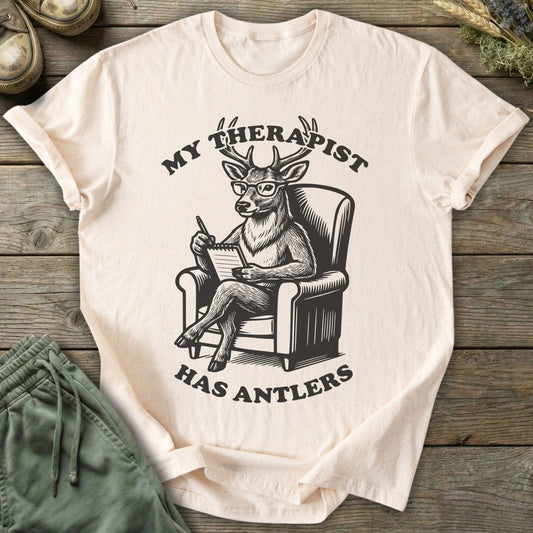 Printify T-Shirt Antler Therapist T-Shirt