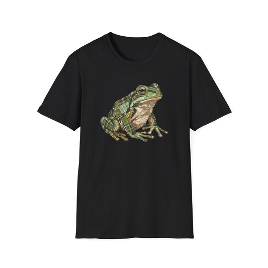 Printify T-Shirt Faux Patchwork Frog T-Shirt