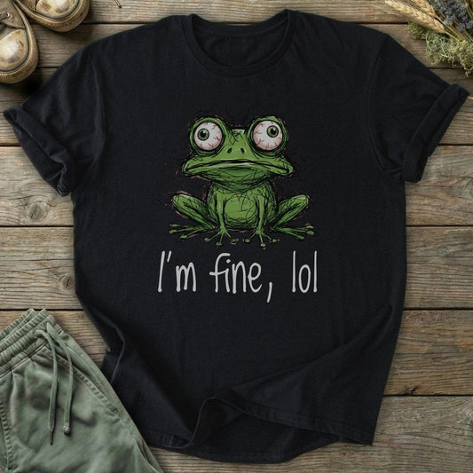 Printify T-Shirt I'm Fine lol Frog T-Shirt