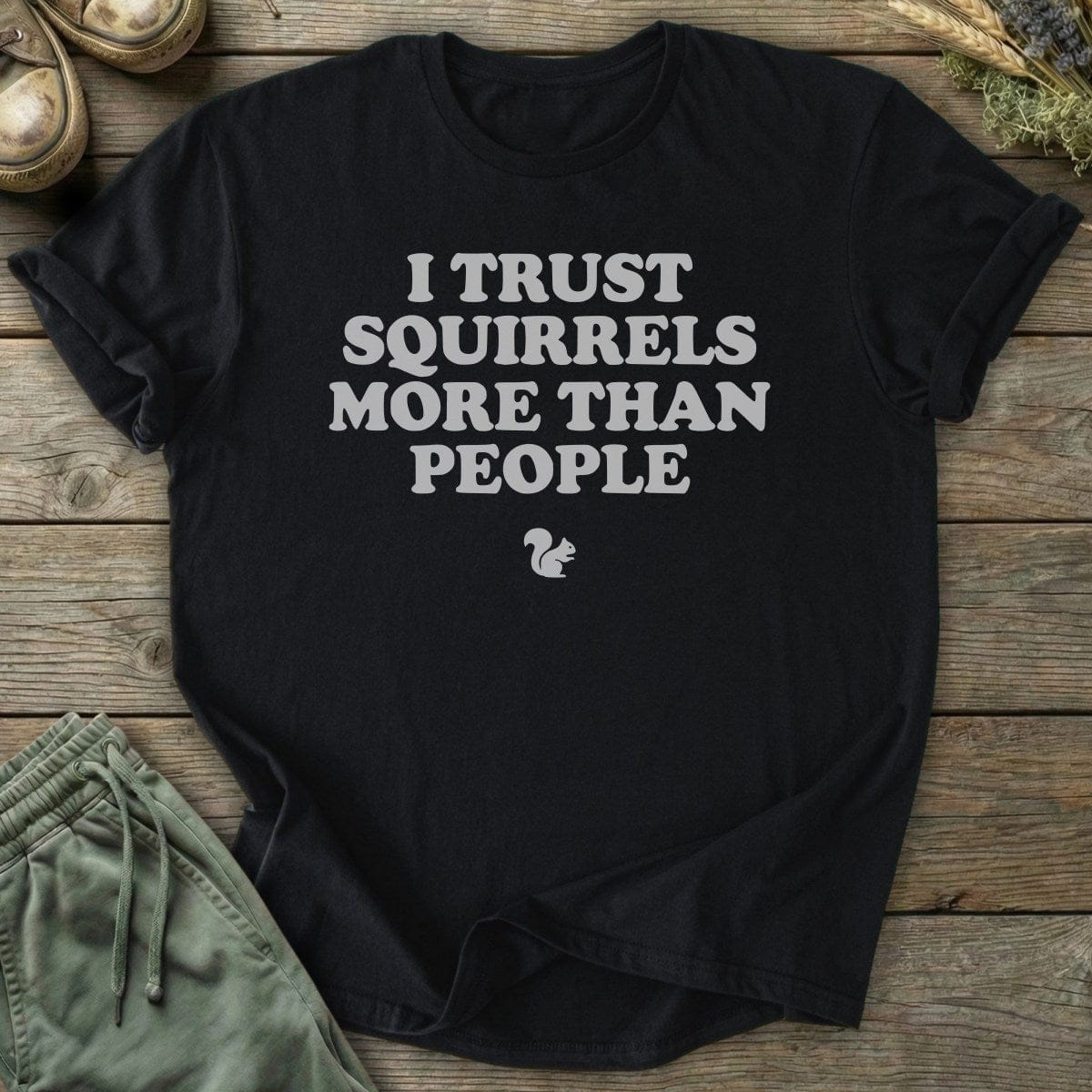 Printify T-Shirt I Trust Squirrels T-Shirt