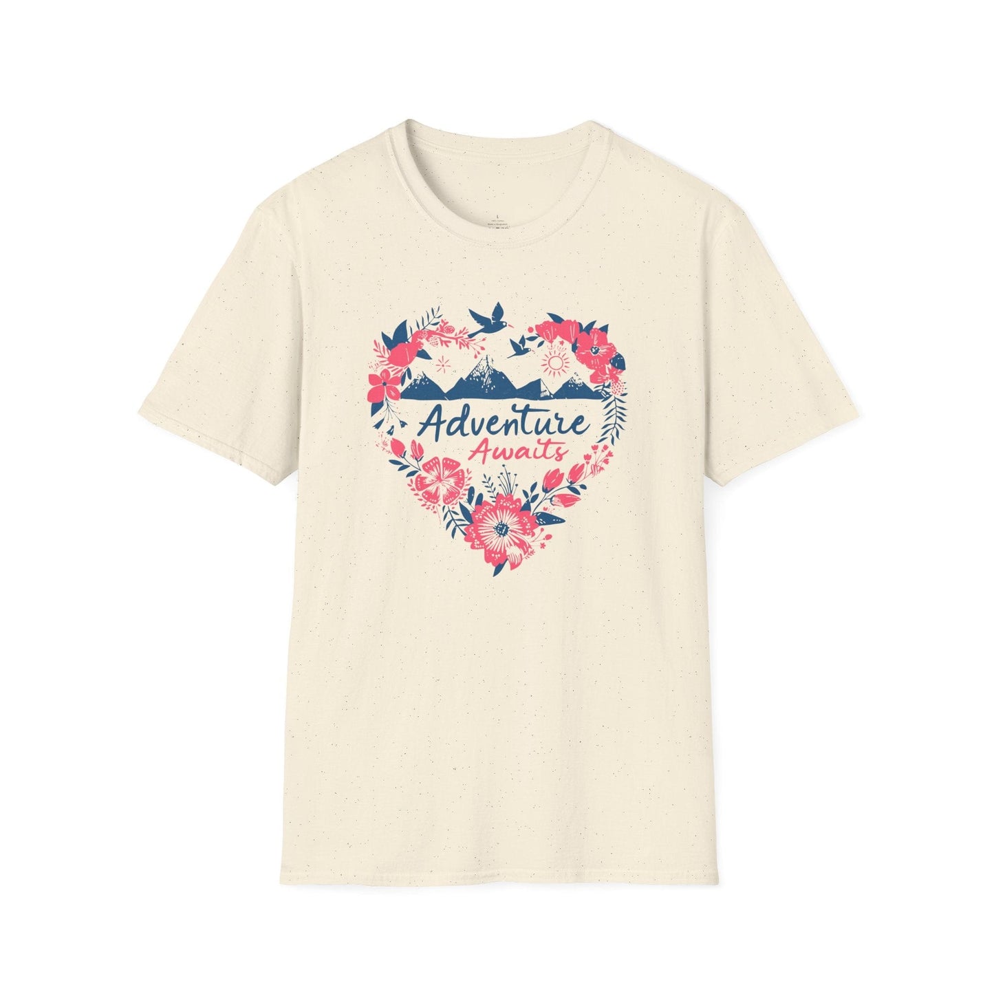 Printify T-Shirt Pink Heart Adventure Awaits T-Shirt
