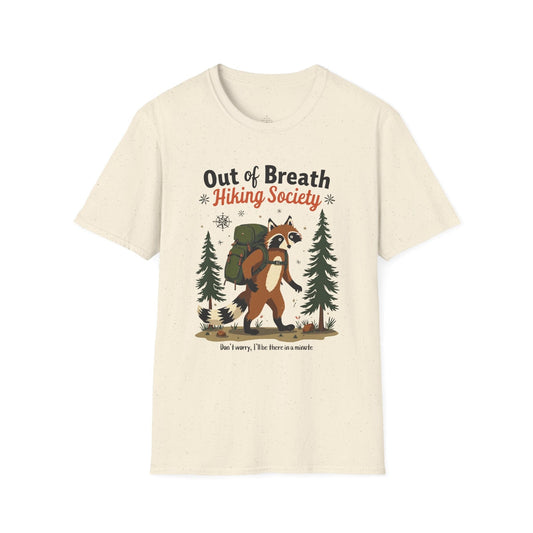 Printify T-Shirt Racoon Hiking Society T-Shirt