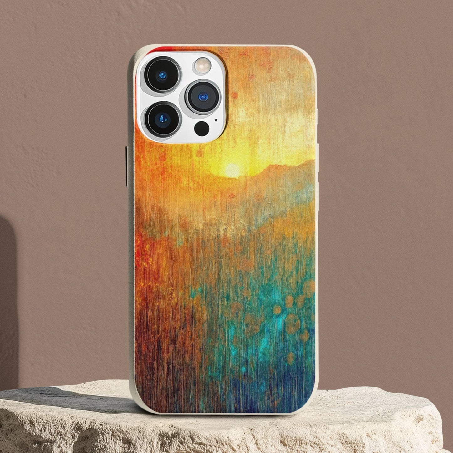 Stepping Green Phone Case Abstract Sunset Bio Case