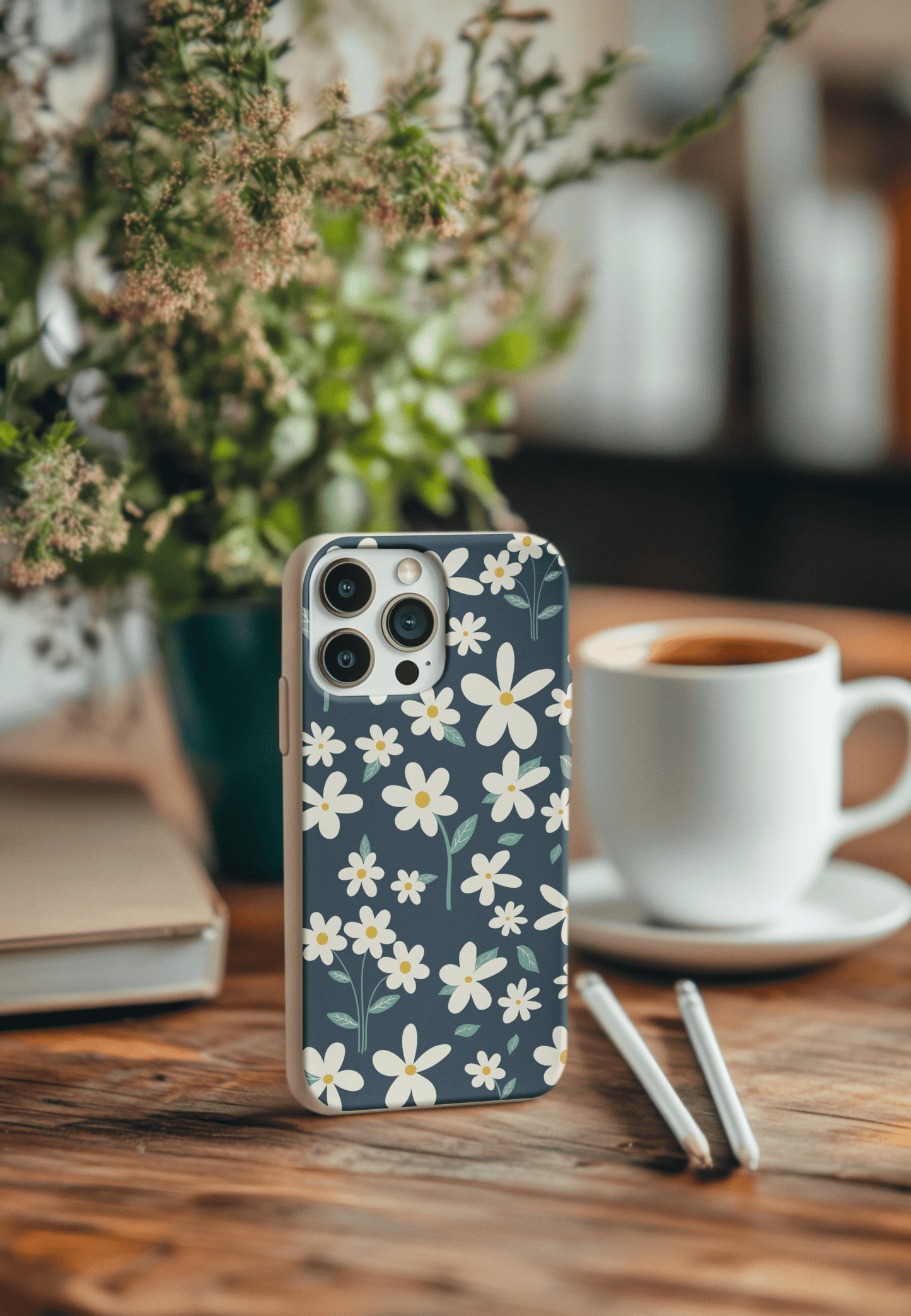 Stepping Green Phone Case Blue Daisy Bio Case