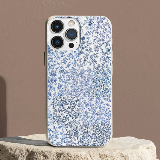 Stepping Green Phone Case Blue Toile Checkerboard Bio Case