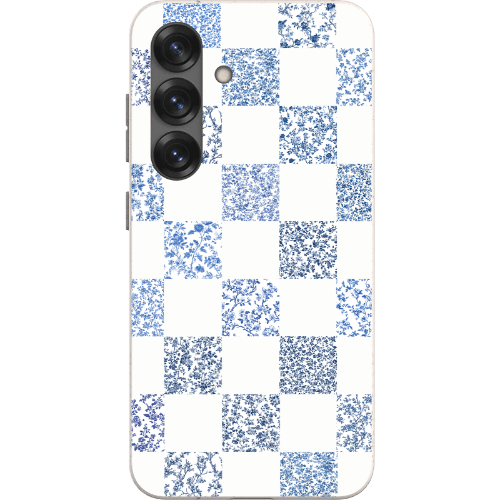 Stepping Green Phone Case Blue Toile Checkerboard with White Bio Case
