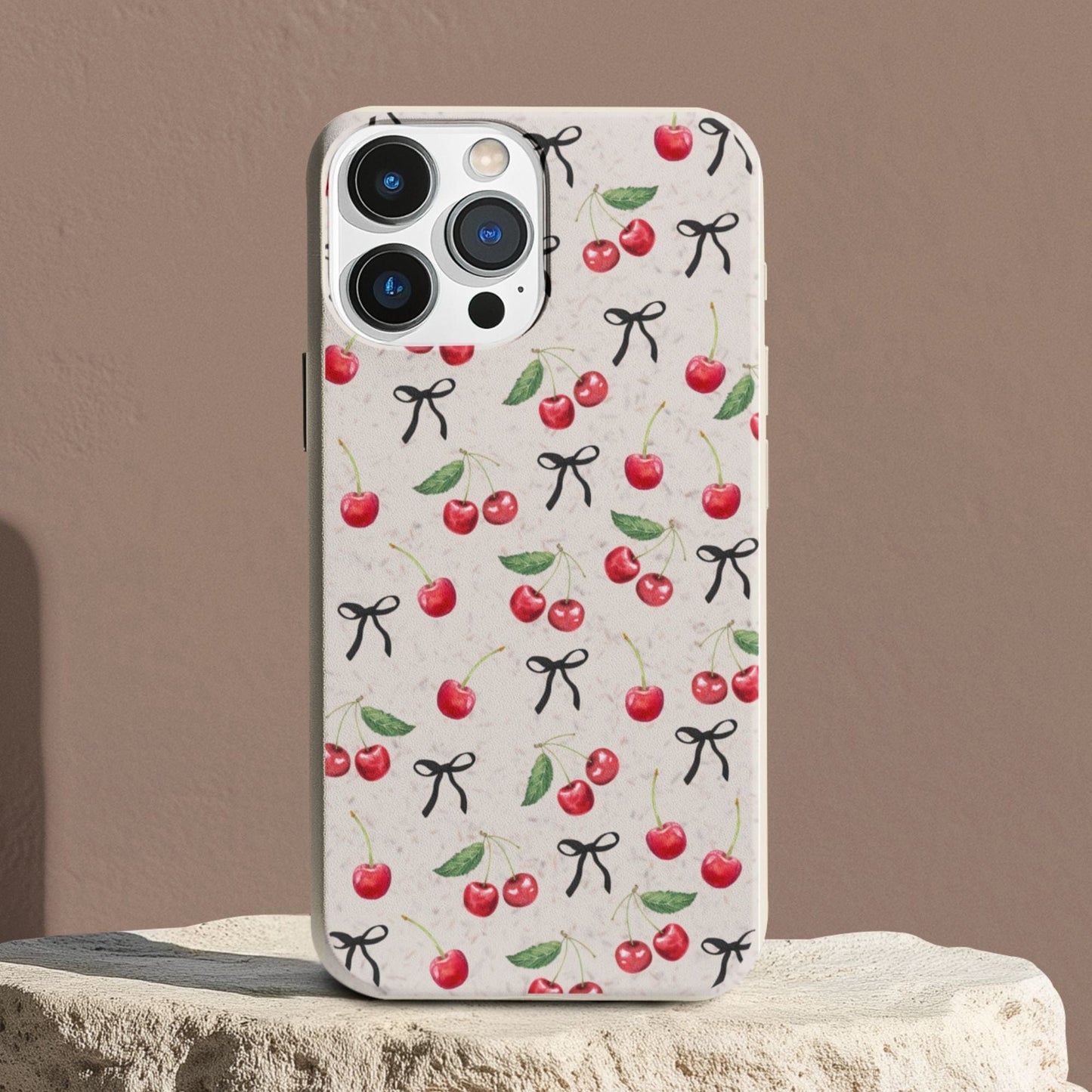 Stepping Green Phone Case Cherries and Bows Bio Case