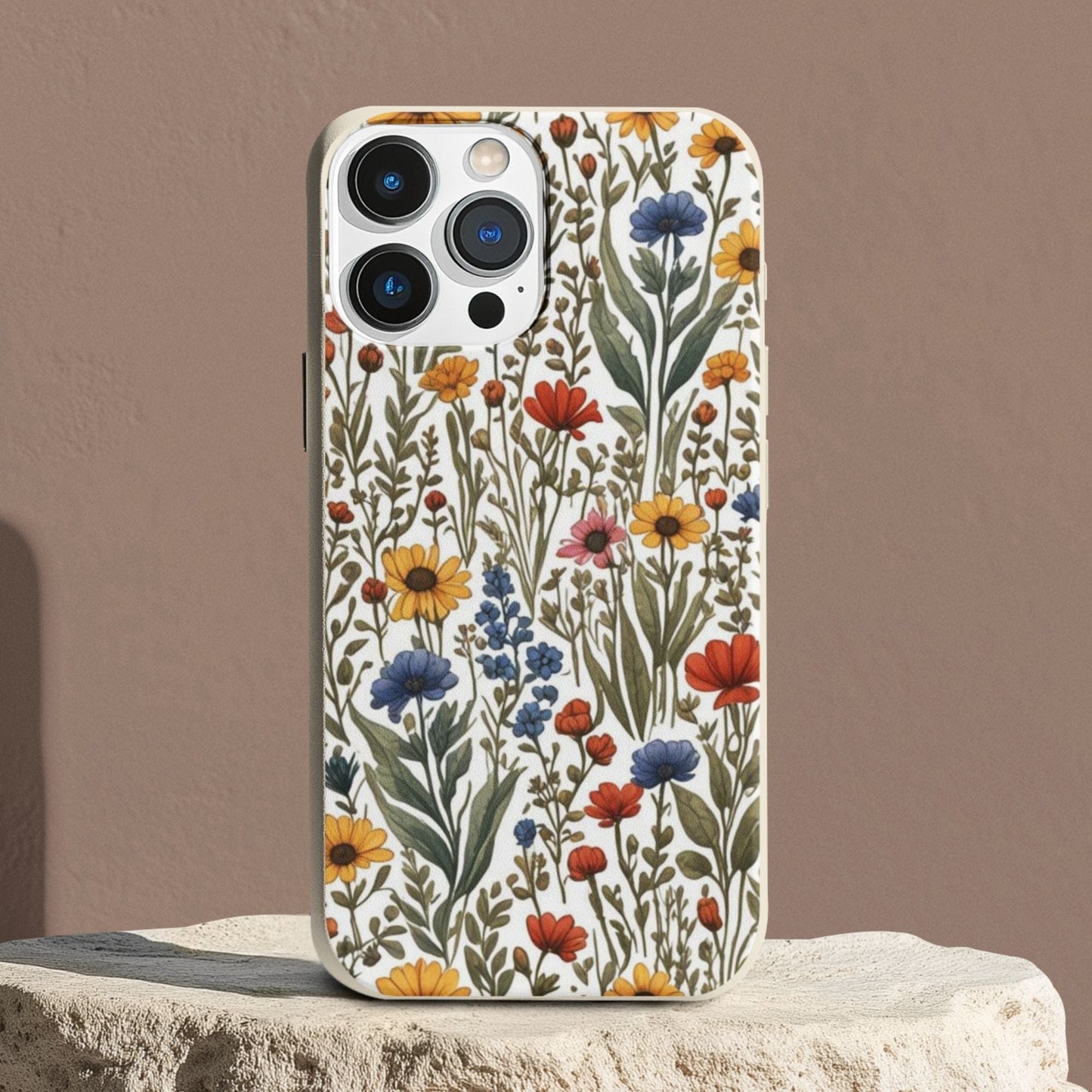 Stepping Green Phone Case Colorful Wildflowers Bio Case