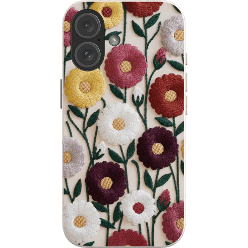 Stepping Green Phone Case Daisy Embroidered Look Bio Case