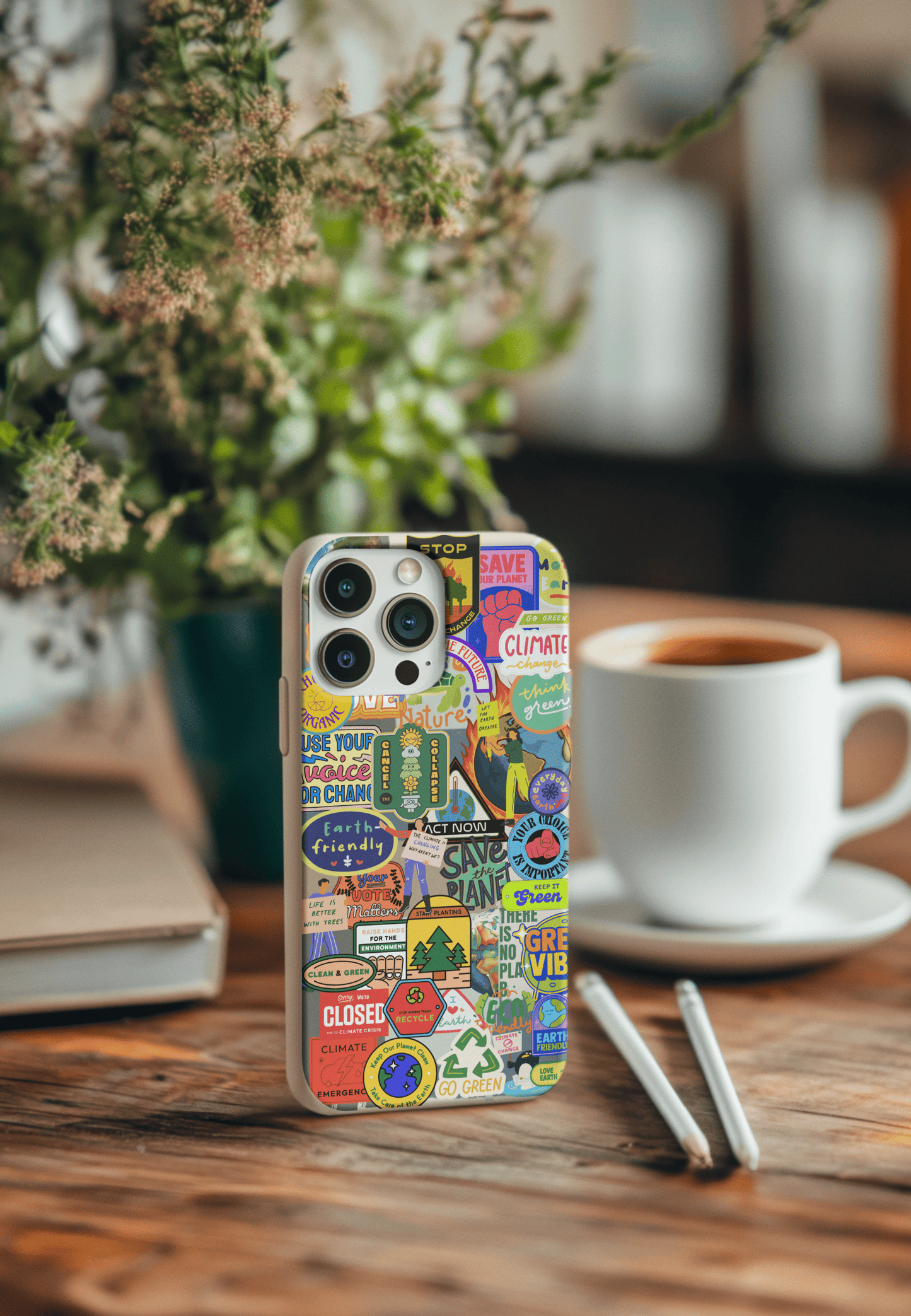 Stepping Green Phone Case Eco Friendly Sticker Bio Case