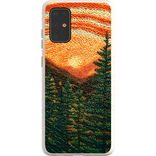 Stepping Green Phone Case Faux Embroidered Mountain Bio Case