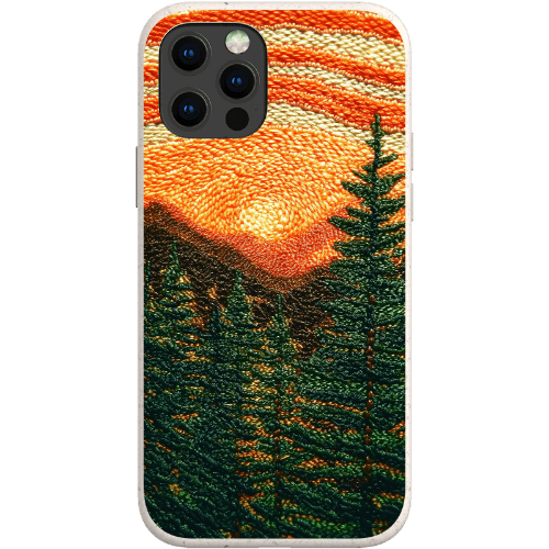 Stepping Green Phone Case Faux Embroidered Mountain Bio Case