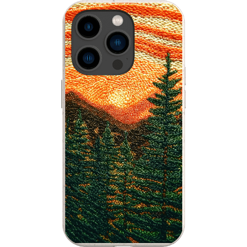 Stepping Green Phone Case Faux Embroidered Mountain Bio Case