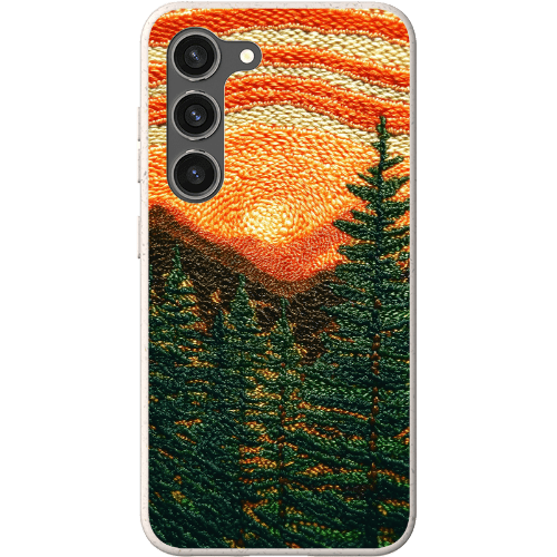Stepping Green Phone Case Faux Embroidered Mountain Bio Case