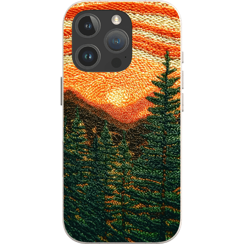 Stepping Green Phone Case Faux Embroidered Mountain Bio Case