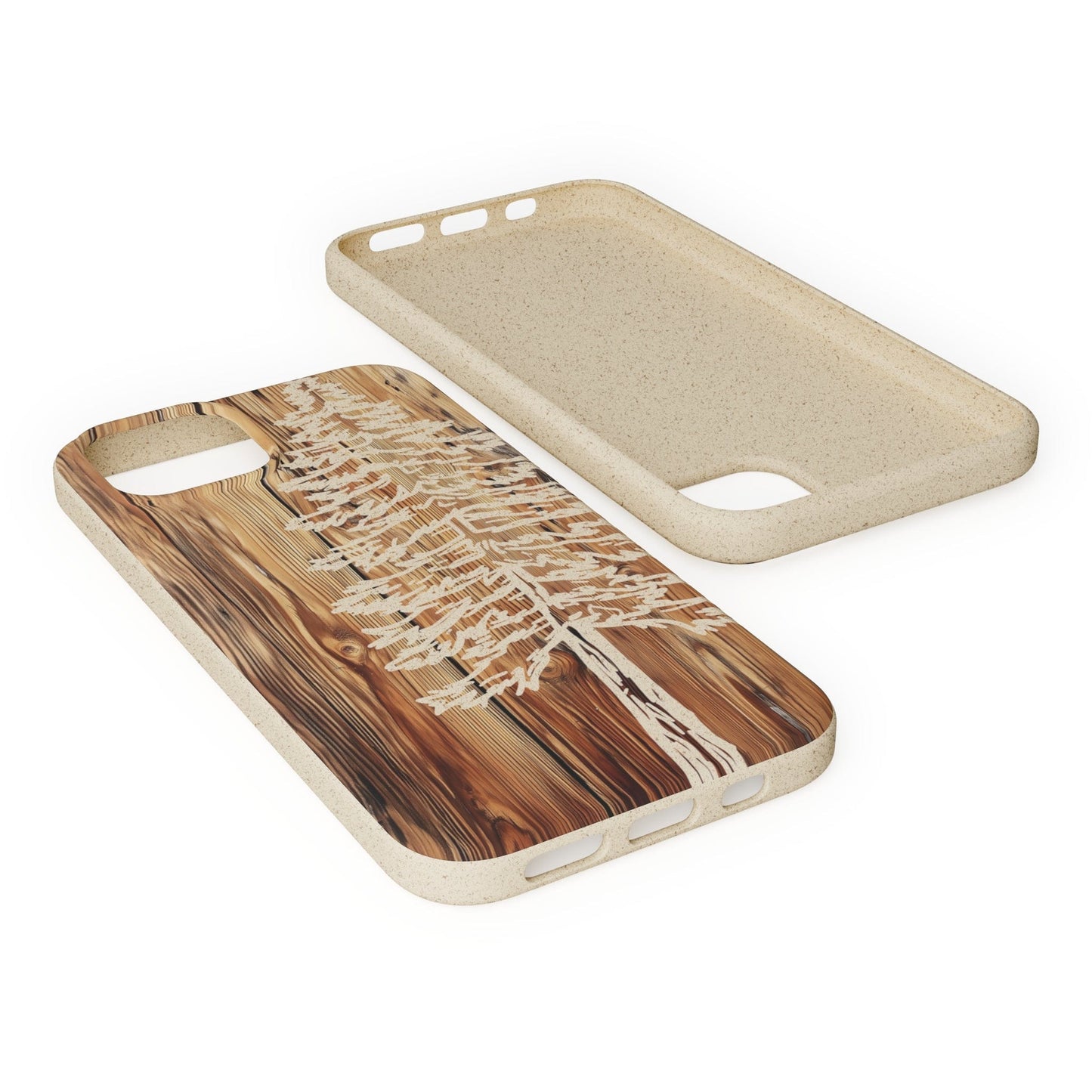 Stepping Green Phone Case Faux Wood Pine Tree Bio Case