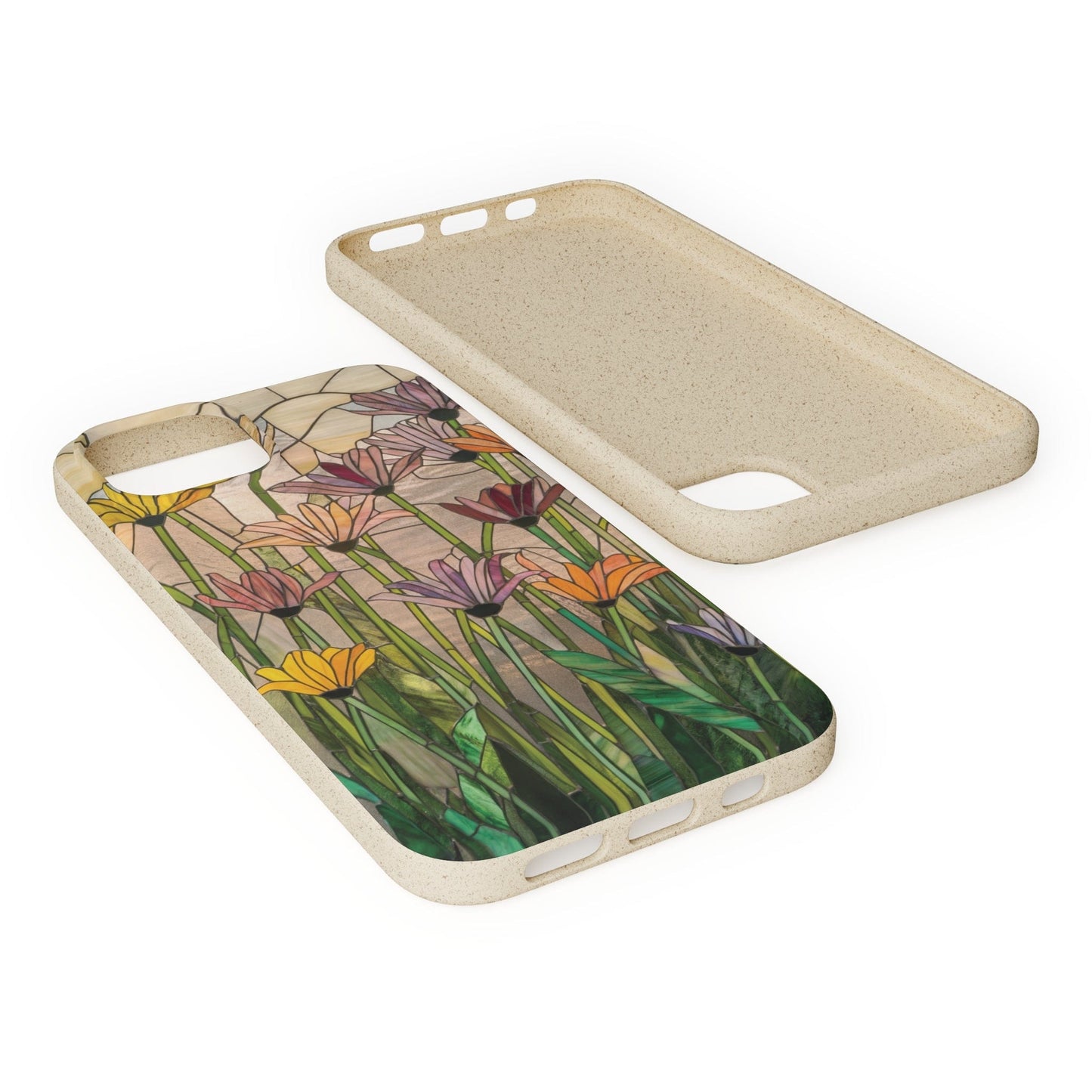 Stepping Green Phone Case Floral Stained Glass Bio Case