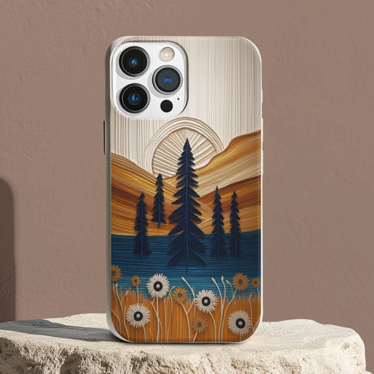 Stepping Green Phone Case Folded Paper Mountain Bio Case