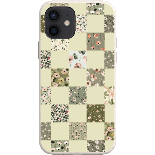 Stepping Green Phone Case Foral Patterns Checkerboard Bio Case