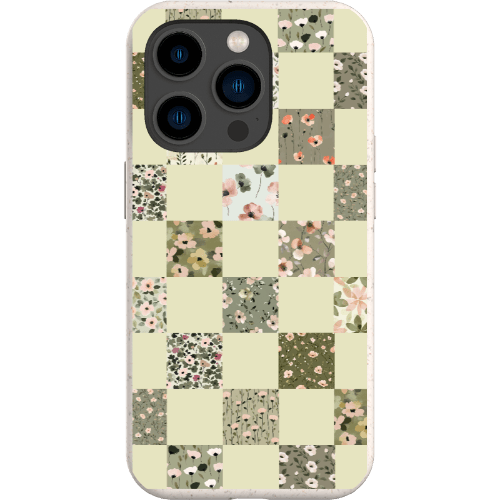 Stepping Green Phone Case Foral Patterns Checkerboard Bio Case