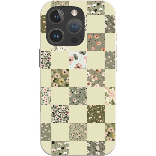 Stepping Green Phone Case Foral Patterns Checkerboard Bio Case