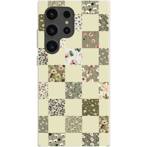 Stepping Green Phone Case Foral Patterns Checkerboard Bio Case