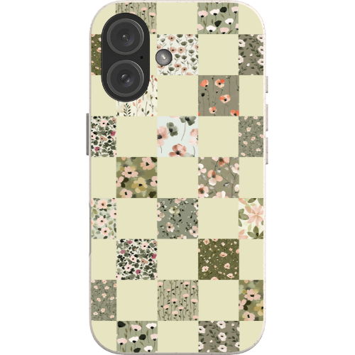Stepping Green Phone Case Foral Patterns Checkerboard Bio Case