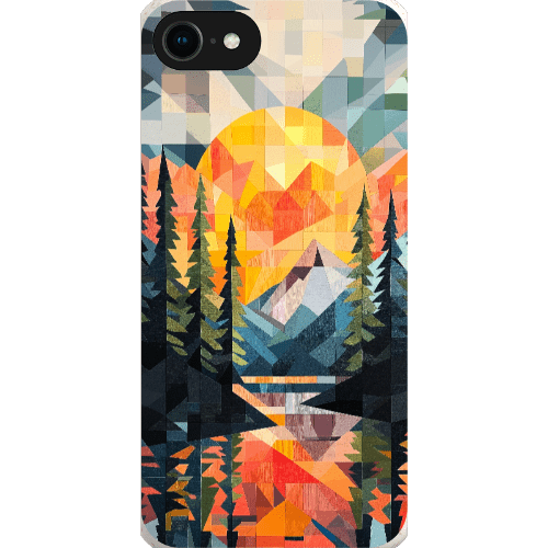 Stepping Green Phone Case Geometric Mountain Sunset Bio Case