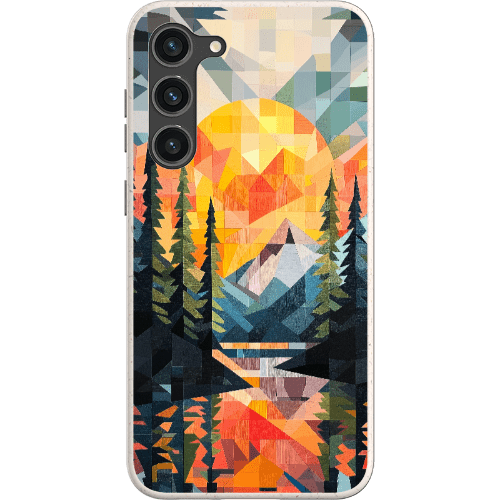 Stepping Green Phone Case Geometric Mountain Sunset Bio Case