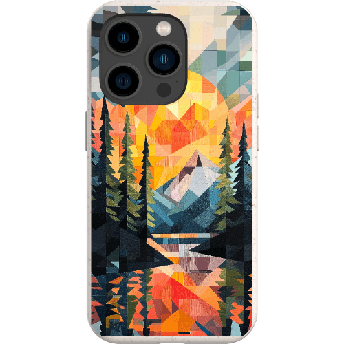 Stepping Green Phone Case Geometric Mountain Sunset Bio Case