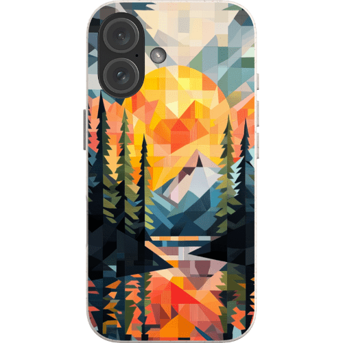 Stepping Green Phone Case Geometric Mountain Sunset Bio Case
