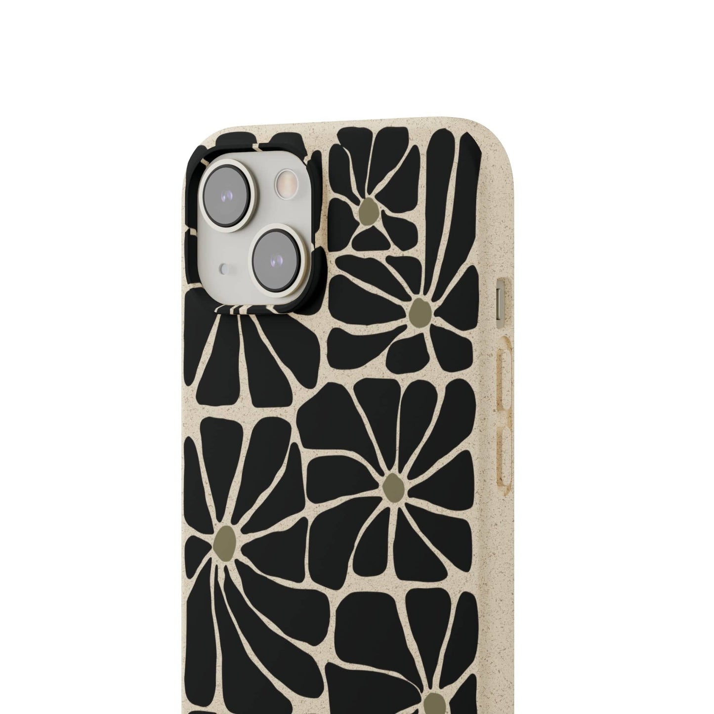 Stepping Green Phone Case Groovy Black Flowers Bio Case