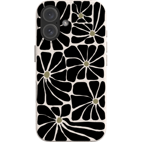 Stepping Green Phone Case Groovy Black Flowers Bio Case
