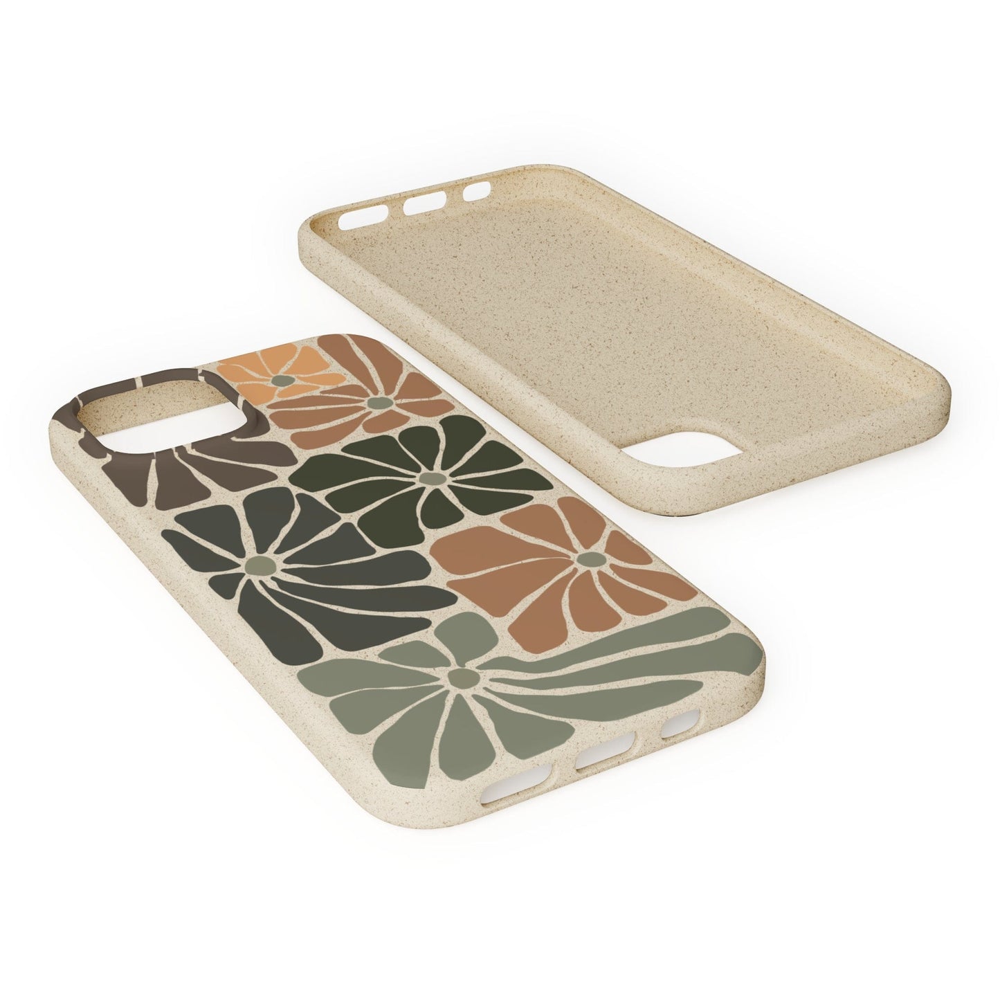 Stepping Green Phone Case Groovy Neutral Flowers Bio Case