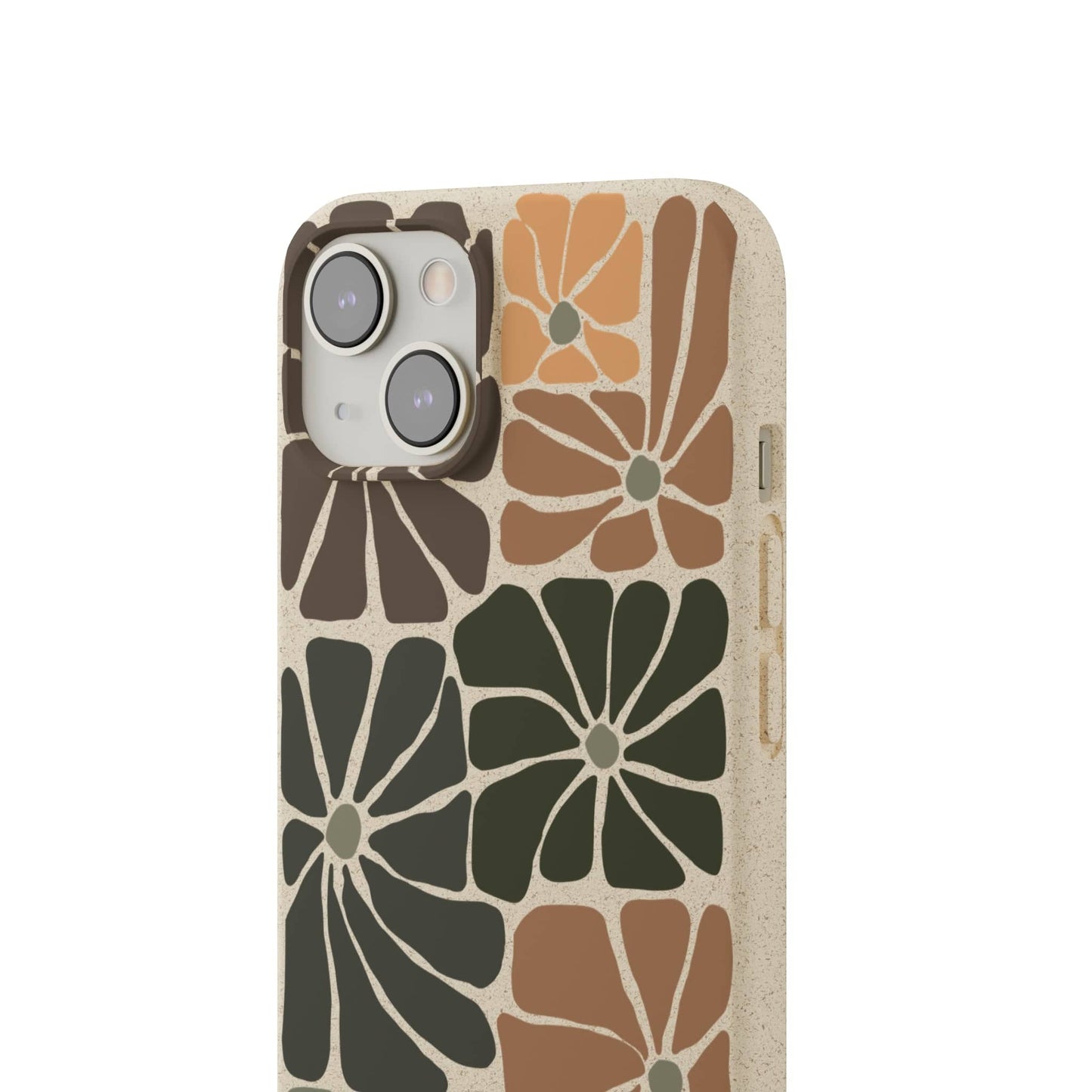 Stepping Green Phone Case Groovy Neutral Flowers Bio Case