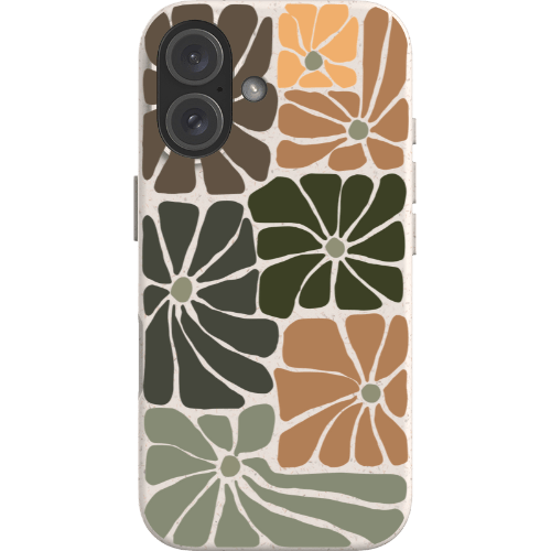 Stepping Green Phone Case Groovy Neutral Flowers Bio Case