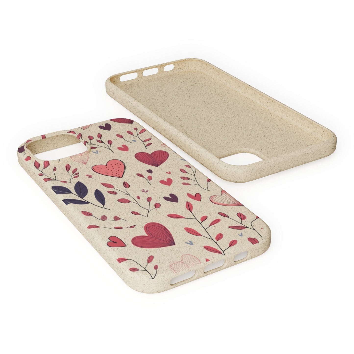Stepping Green Phone Case Hearts and Leaves Bio Case