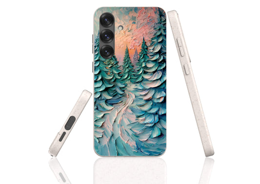 Stepping Green Phone Case Impasto Winter Forest Bio Case