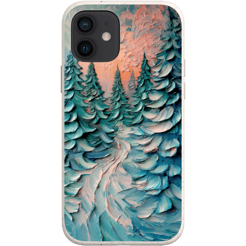 Stepping Green Phone Case Impasto Winter Forest Bio Case