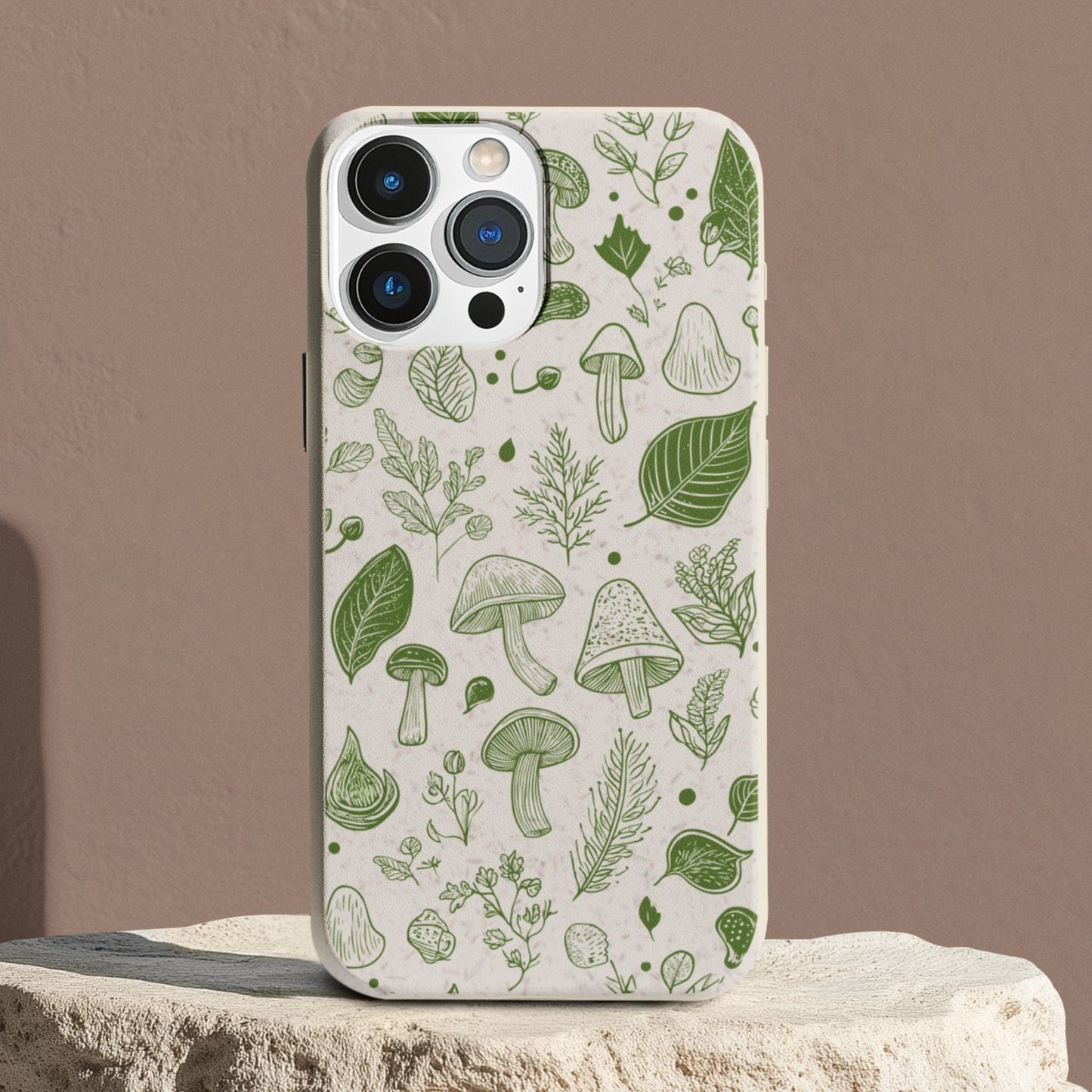 Stepping Green Phone Case Mushrooms and Leaves 3 Bio Case
