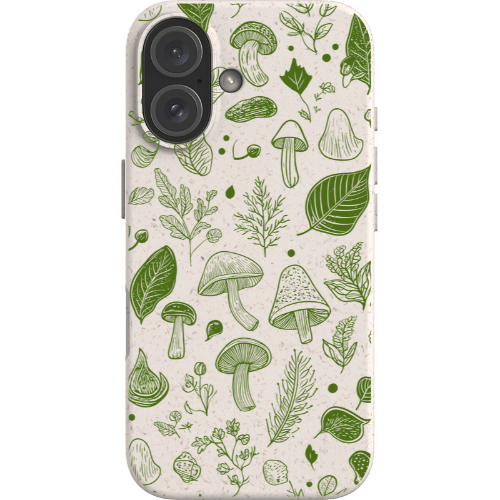 Stepping Green Phone Case Mushrooms and Leaves 3 Bio Case