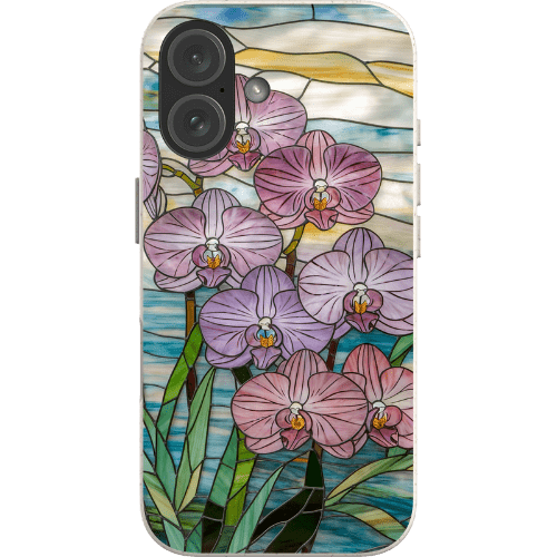 Stepping Green Phone Case Orchid Stained Glass Bio Case