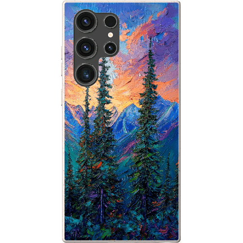 Stepping Green Phone Case Painted Mountain Sunset Bio Case