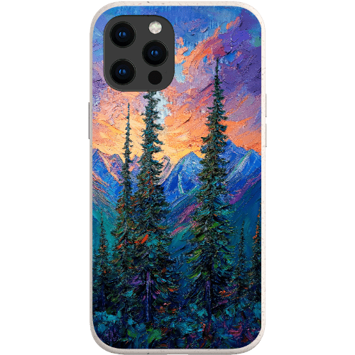 Stepping Green Phone Case Painted Mountain Sunset Bio Case