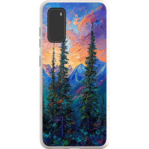 Stepping Green Phone Case Painted Mountain Sunset Bio Case